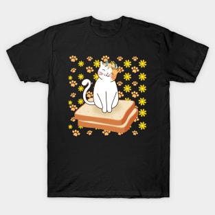 Cat Lovers Cat Flower Toast T-Shirt